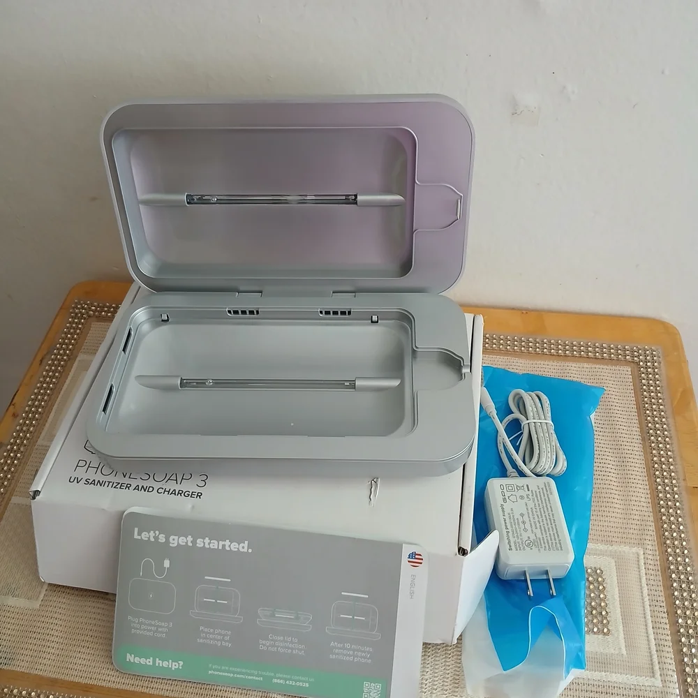 PhoneSoap 3 Cell Phone Sanitizer & Dual Universal Cell Phone Charger Box